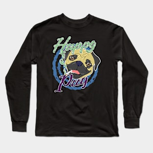 Happy Pug Long Sleeve T-Shirt